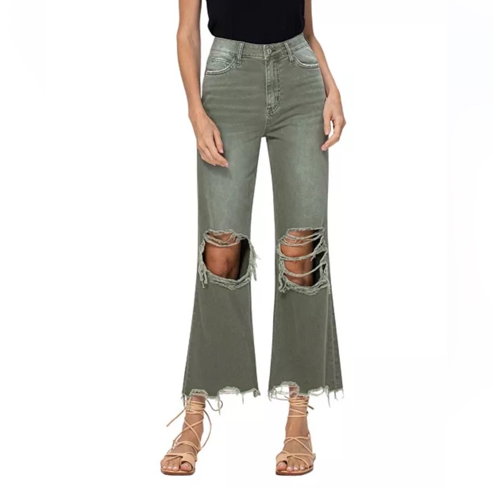 Vervet Super High Rise 90's Vintage-like Cropped Flare Jean